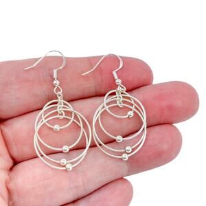 Multi-Hoop Dangle Earrings | Vintage Sterling Silver 925